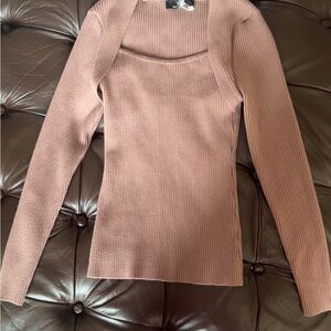 Women's Ribbed Knit Top - Mauve